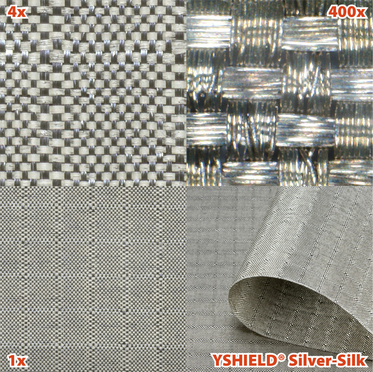 YSHIELD-A-Silver-Silk-Q Skjermende stoff SILVER SILK - Bilde 2