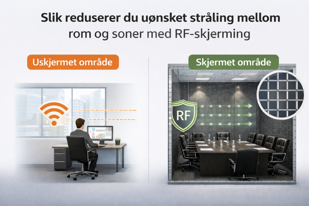Slik reduserer du uønsket stråling mellom rom og soner med RF-skjerming