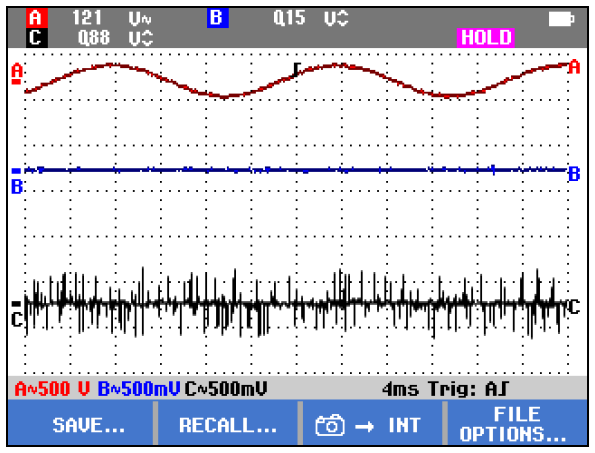 Støybilde ETTER installasjon av SineTamer