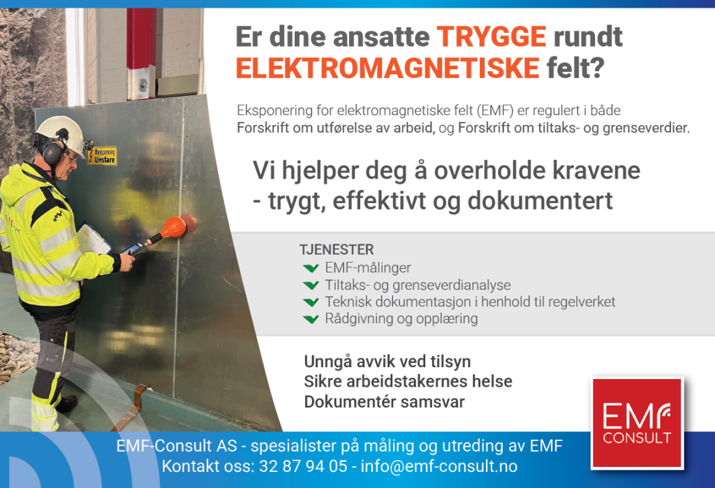 Kartlegging, måling og dokumentasjon av elektromagnetiske felt i industri og kraftproduksjon