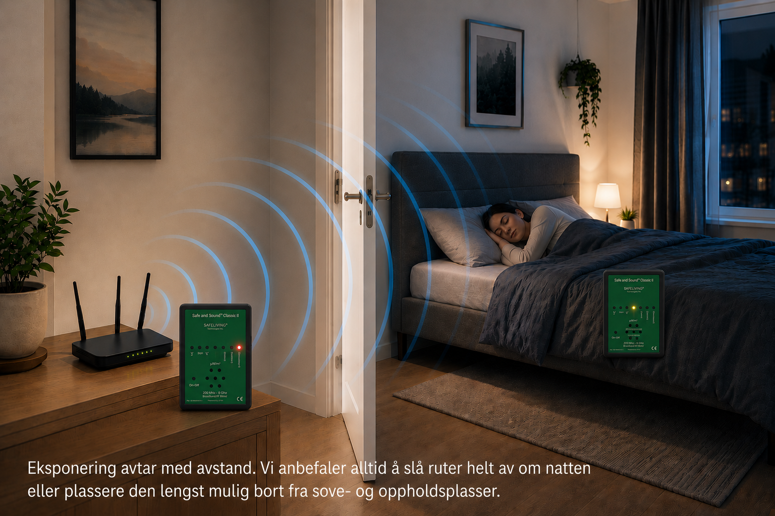 wifi stråling soverom avtar med avstand